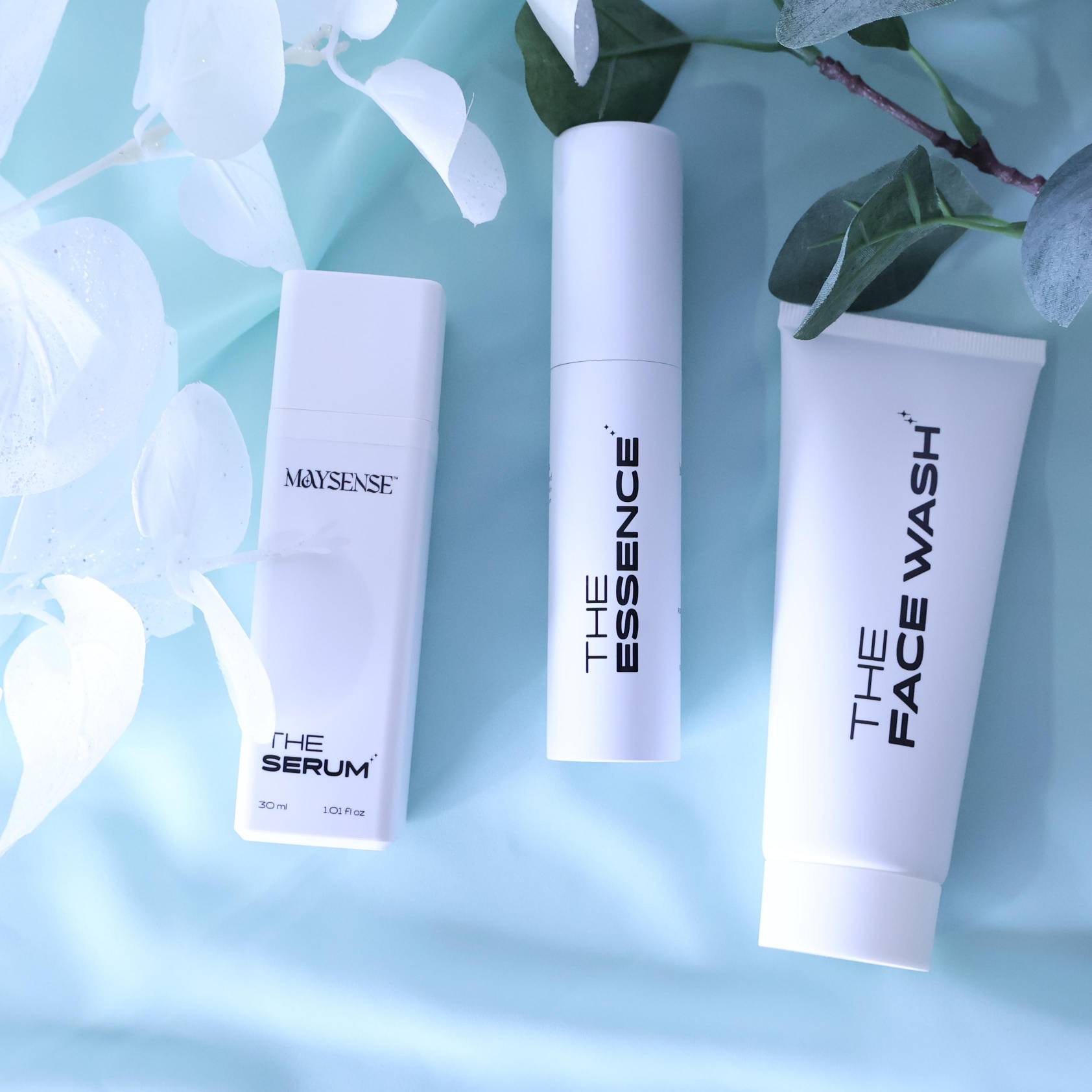 3 popular products of minimalist skincare - The Serum, The Essence, The Face Wash